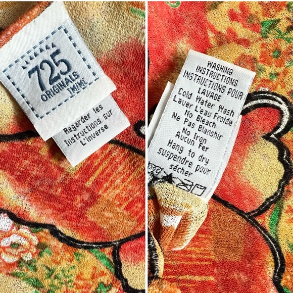 V-neck blouse defining femininity w/its flowery print, lace & flowing sleeves - Picture 15 of 16